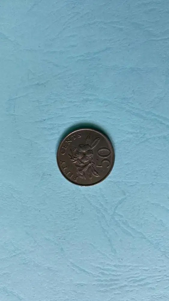 Uang kuno koin 50 cent singapura