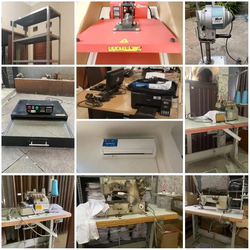 Dijual cepat keperluan usaha konveksi dan rumah tangga dan kantoran