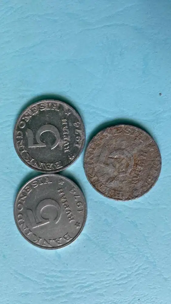Uang kuno koin 5 perak indonesia