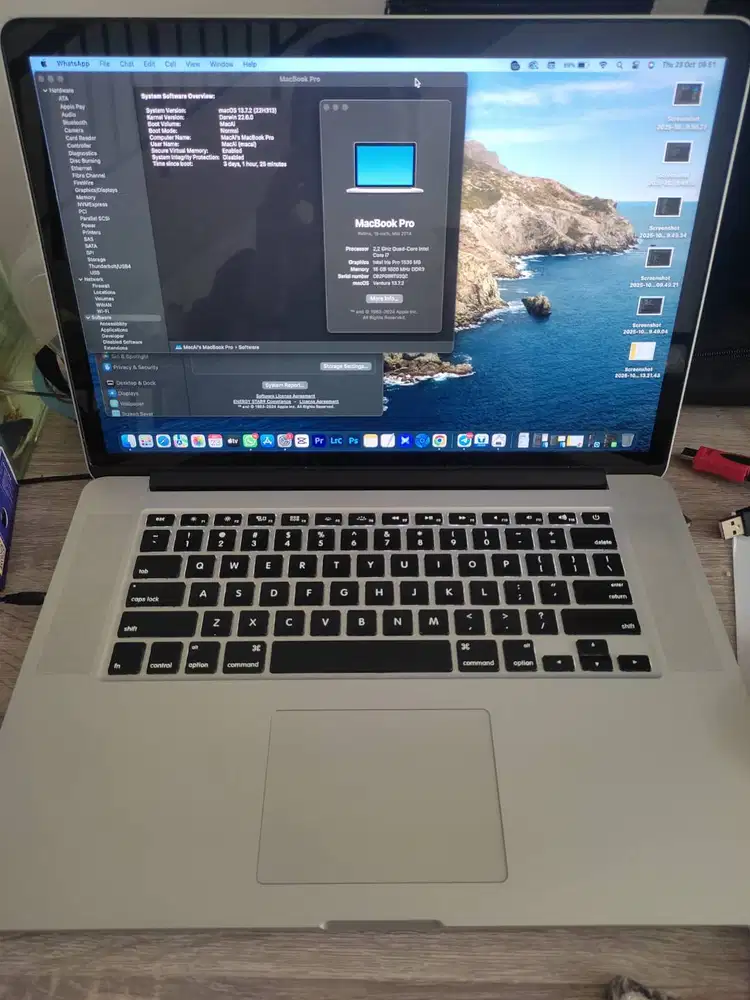 Jual Macbook Pro 2015 ventura 256gb