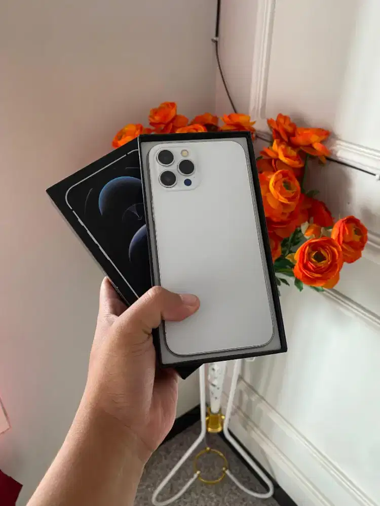 - iPhone 12 Pro Max White 128GB Inter All Operator HB 77 Fullset
