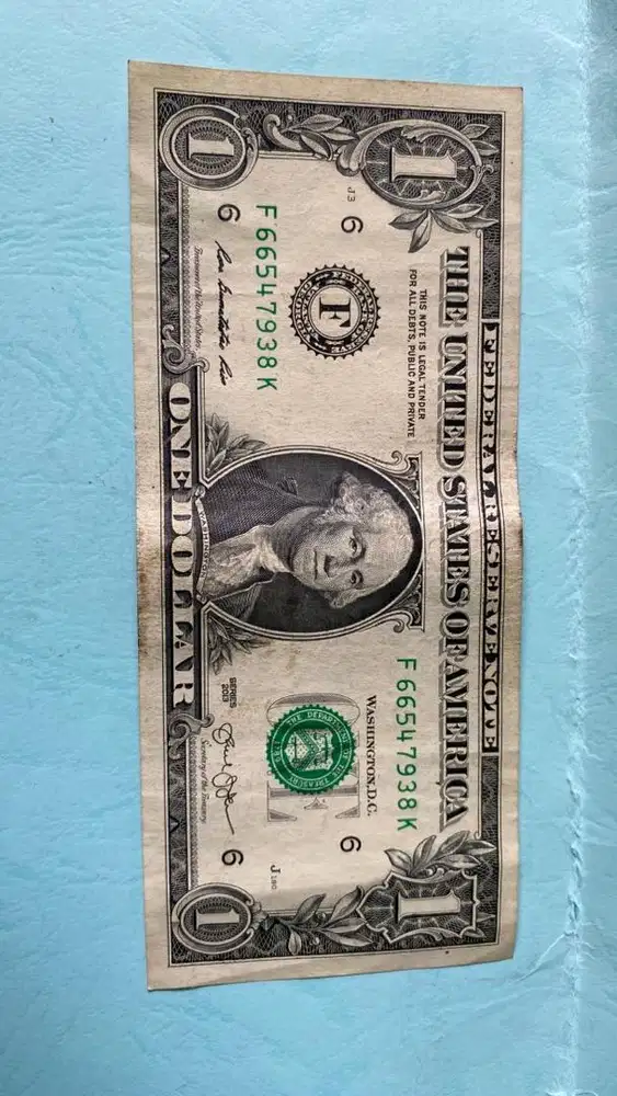 Uang kuno kertas 1 dollar amerika