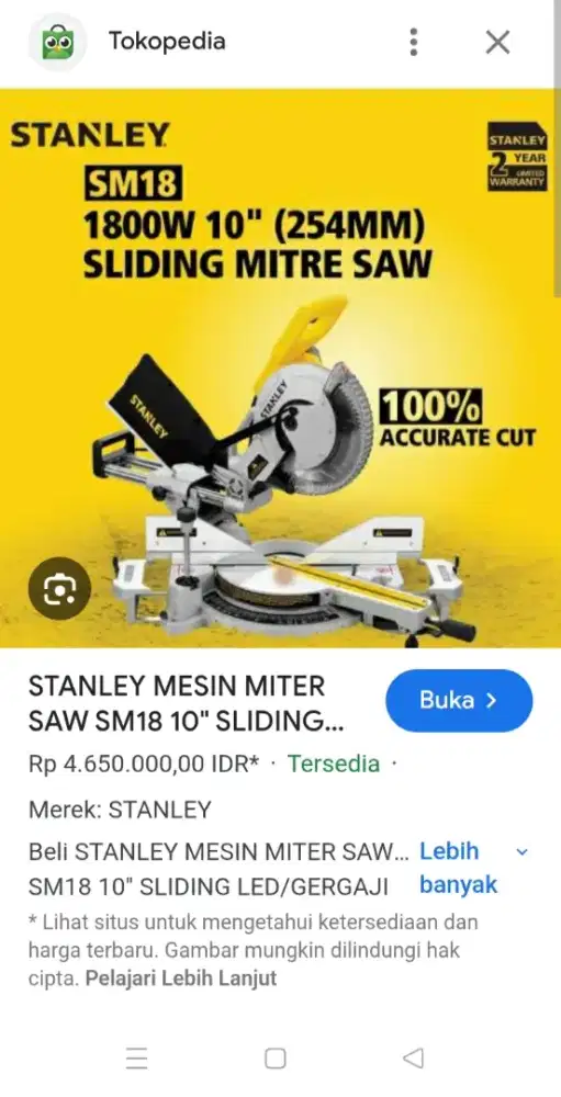Jual murah miter Saw sleding SM18 STENLY  ( Butuh dana di jual murah)