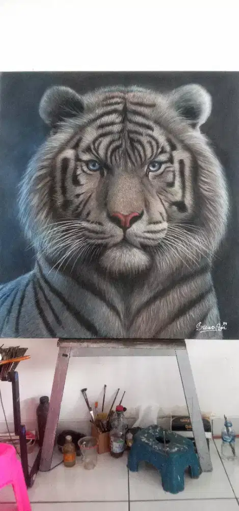 Lukisan harimau putih