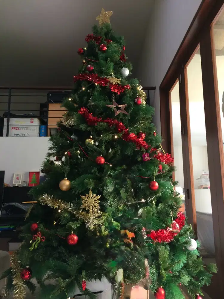 Pohon Natal Tinggi Di Atas 2M + Semua Aksesoris