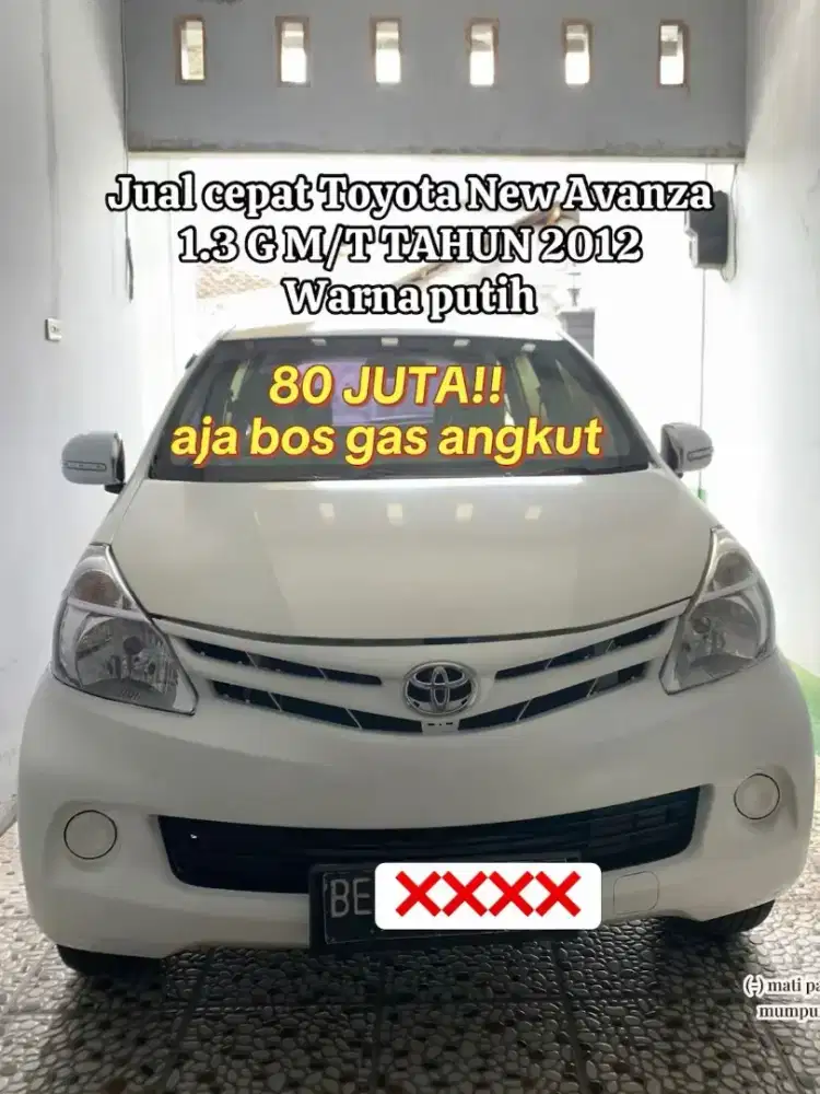 Dijual mobil Toyota New Avanza 1.3 G M/T tahun 2012