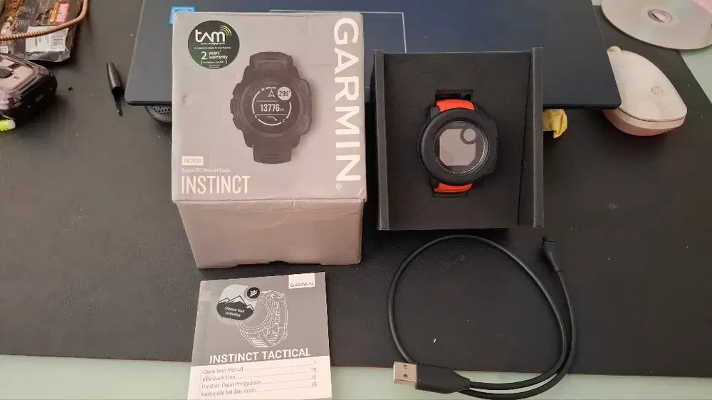 smartwatch jam Garmin Instinct Tactical Mulus normal Fullset
