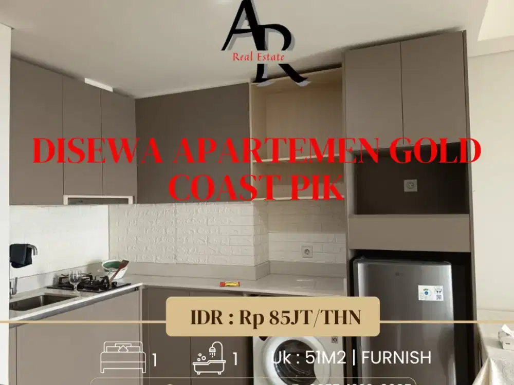 Disewakan cepat apartemen Goldcoast pik 1 br