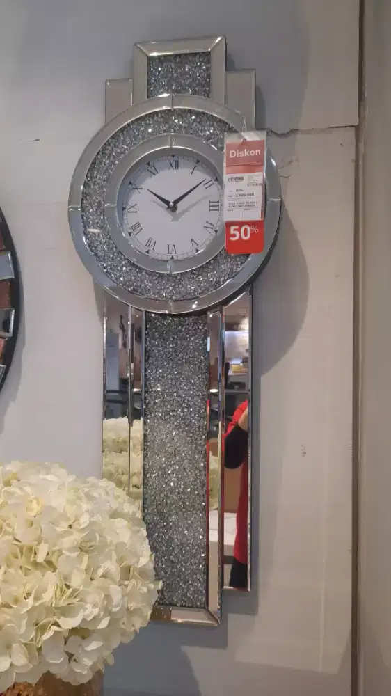 WALL CLOCK SILVER C037N1 35X7.6X99CM