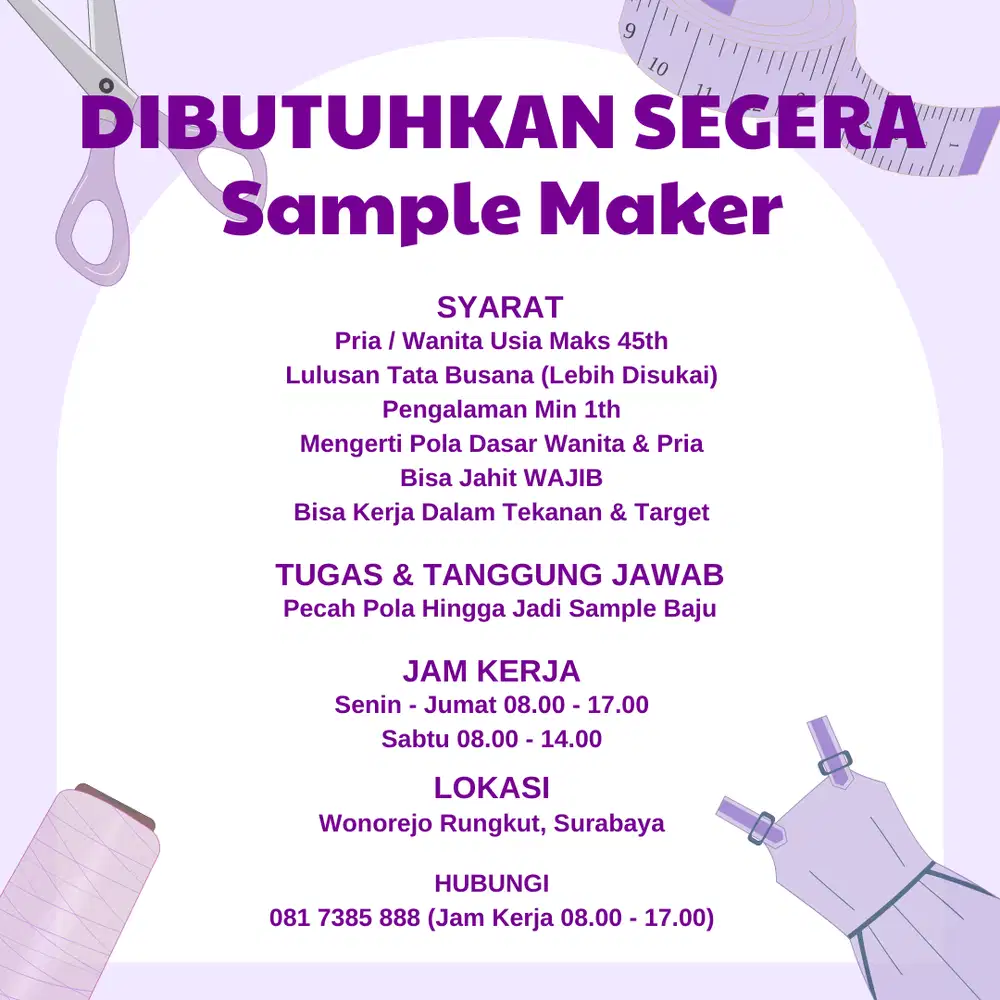 SAMPLE MAKER Baju Ready to Wear Wanita & Anak