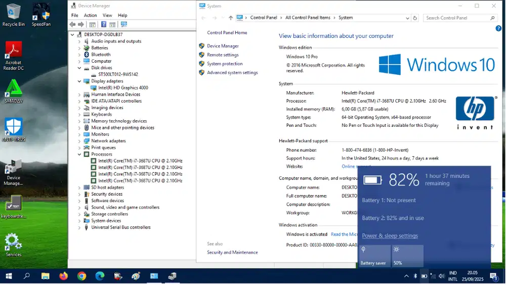 BerGARANSI Laptop  i7 16GB SSD readyUp WinORI Kyb Light Hp EliteBook
