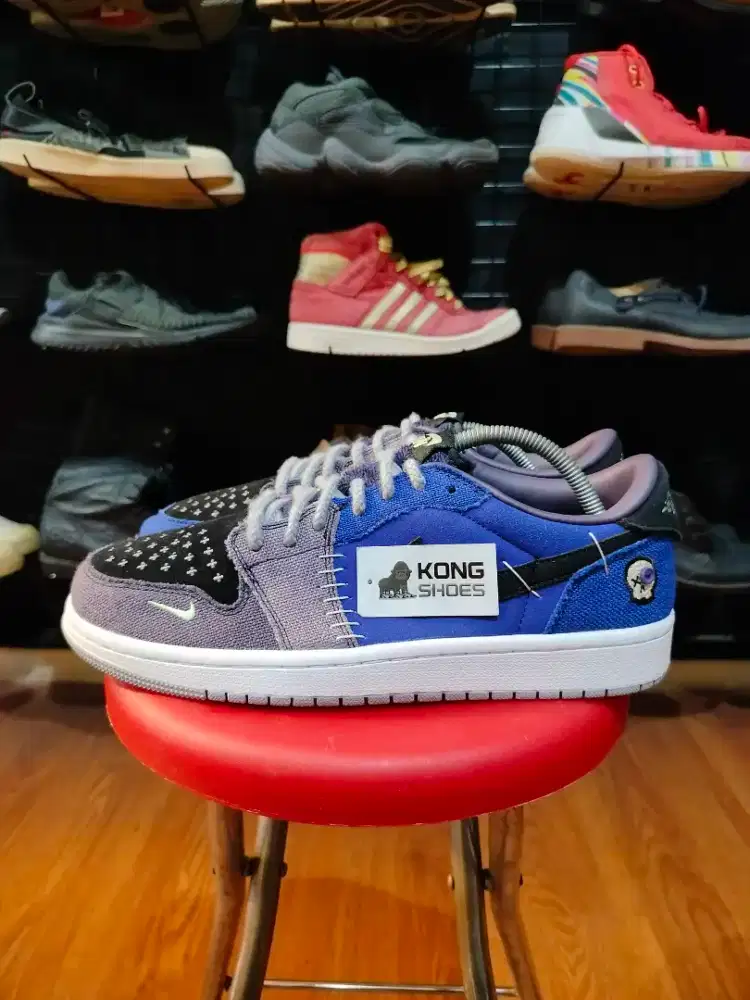 SEPATU AJE 1 LOW RETRO x ZION WILLIAM SON BLUE GREY 44