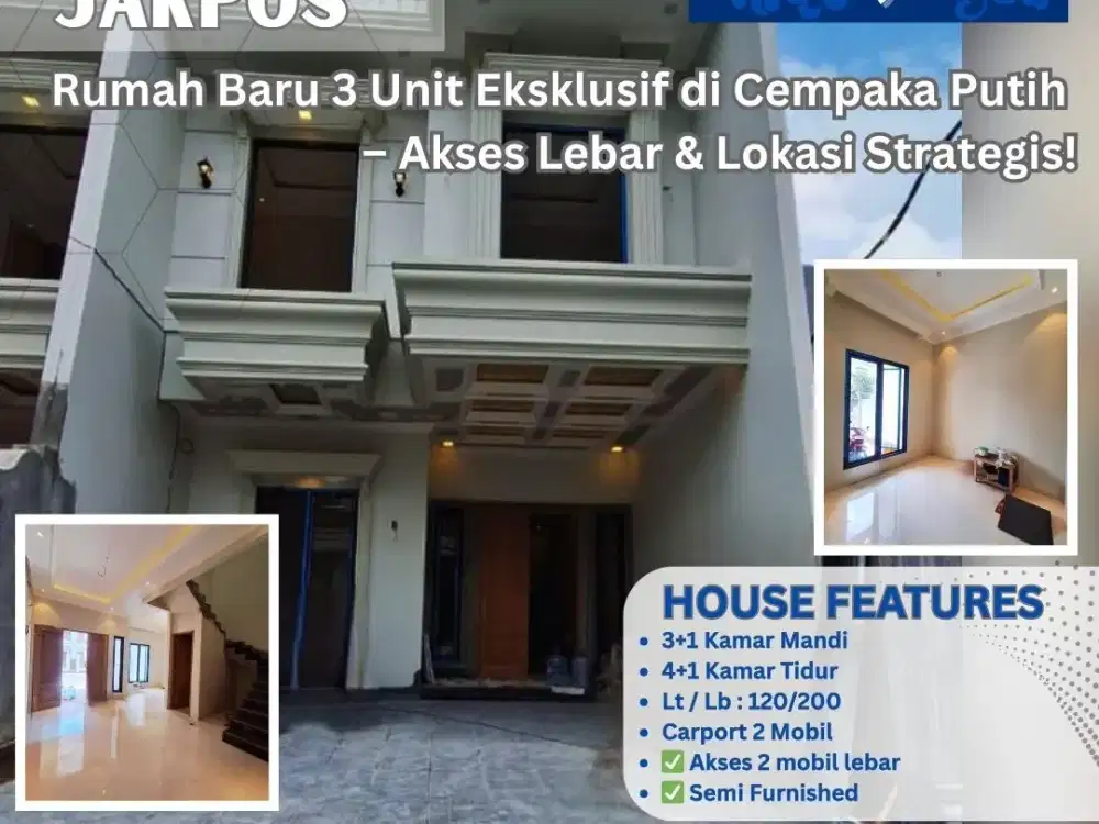 “Rumah Baru Strategis Cempaka Putih, 4+1 Kamar – Harga Nego!” ZN63