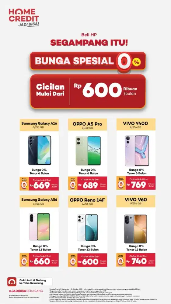Segampang itu bisa ganti handphone dgn cicilan murah pakai hci