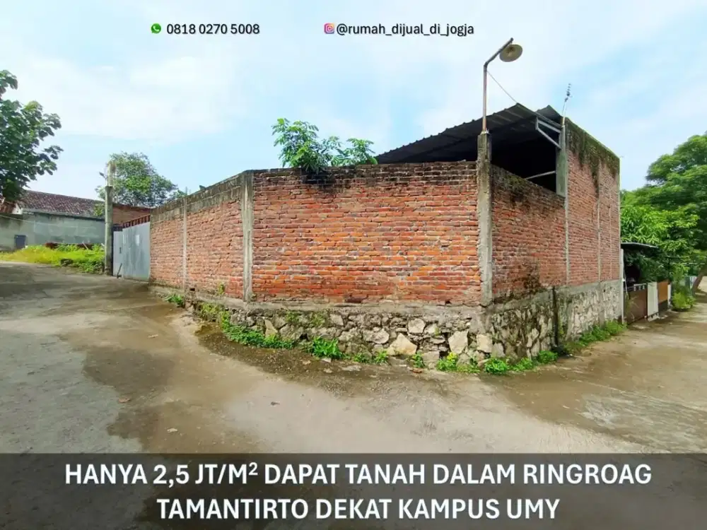 Tanah dekat Kampus UMY dalam Ringroad Tamantirto Siap Bangun