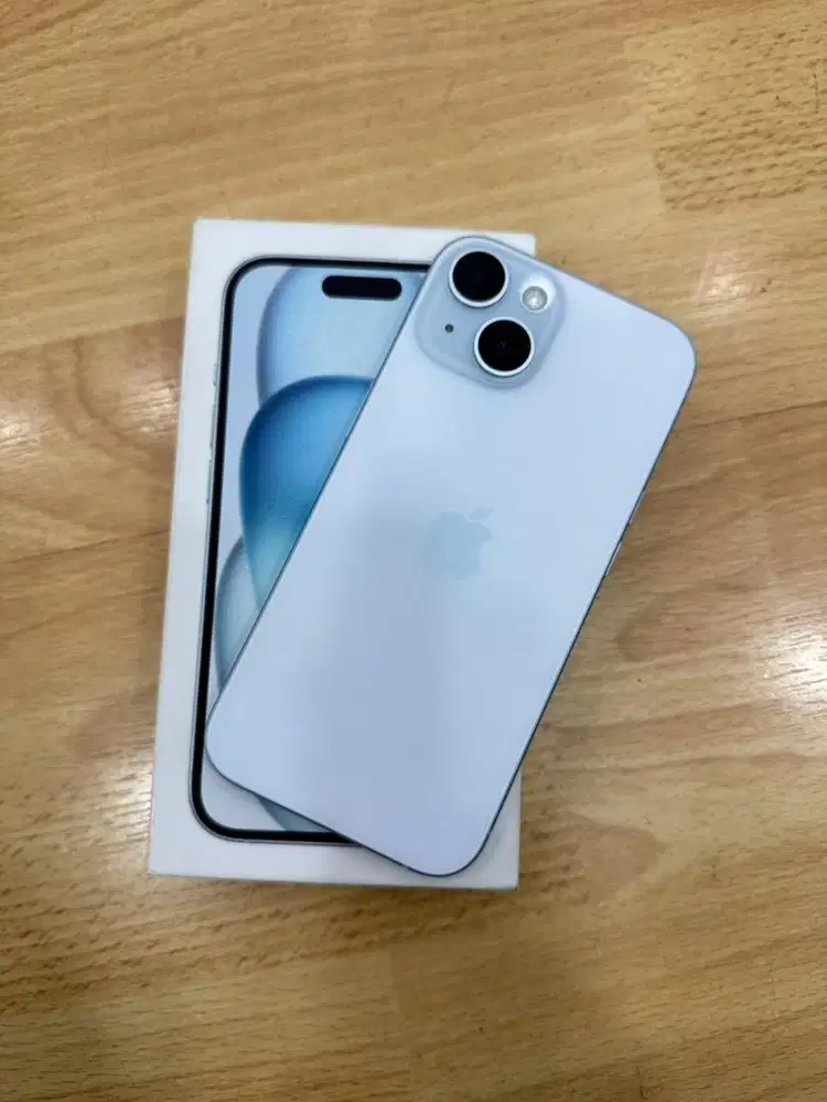 Iphone 15 128Gb Blue second resmi ibox bh 90% Garansi on fullset ori