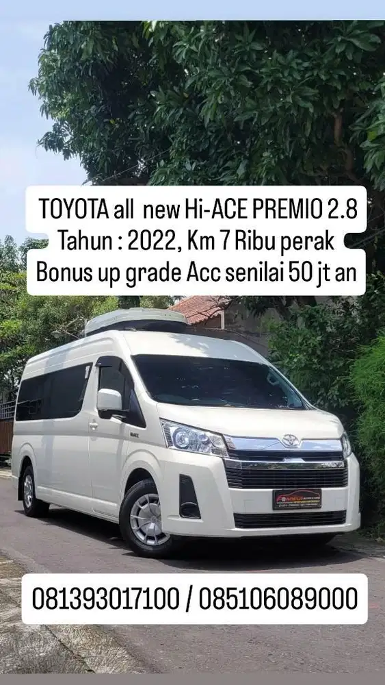 km 7rb,Hi-ACE PREMIO 2.8 Upgrade 15 seat OEM Original hi-ace,Th : 2022