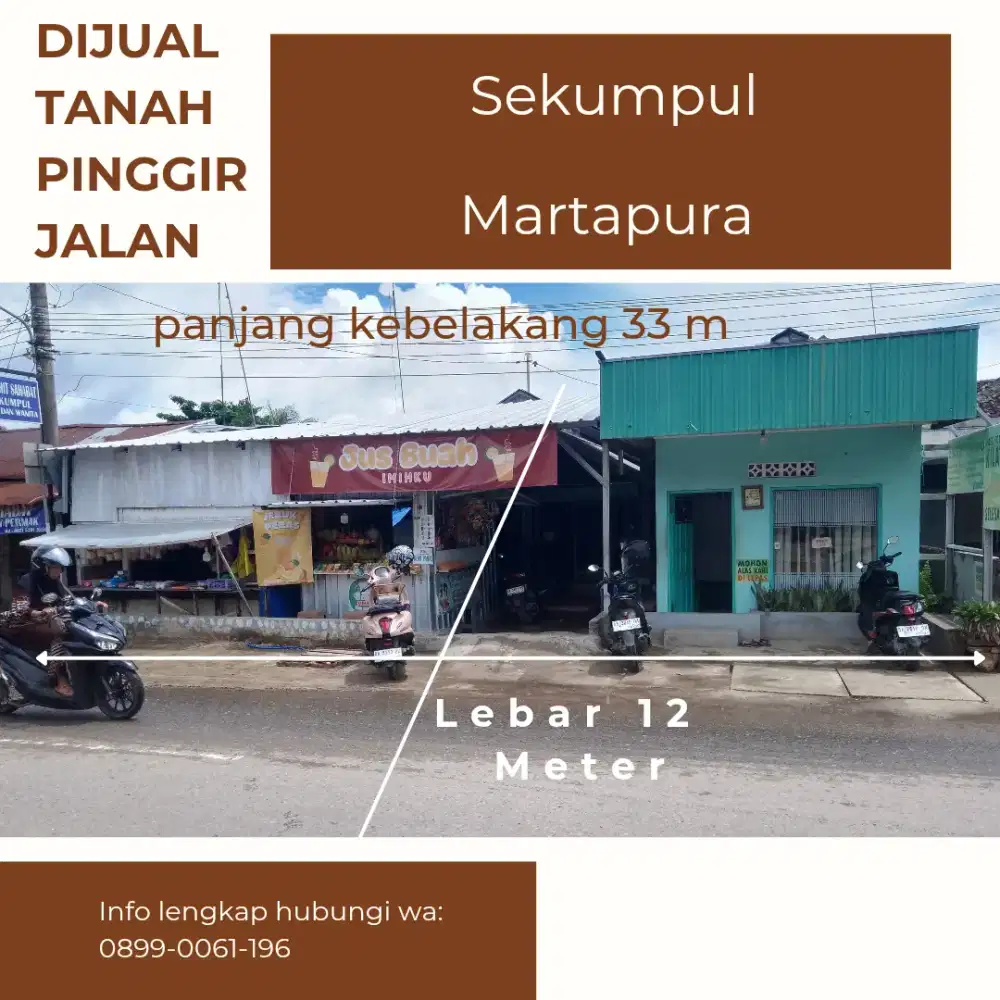 DIJUAL TANAH & BANGUNAN PINGGIR JALAN SEKUMPUL