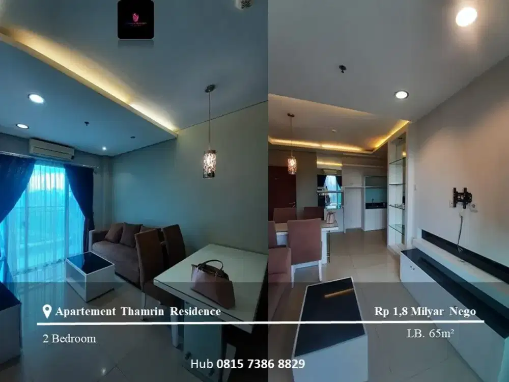 Dijual dan Disewakan Apartement Thamrin Residence Mid Floor 2BR Full Furnished
