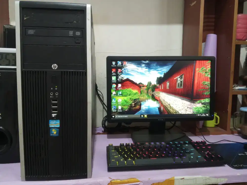 Pc HP fullset / intel i5 + ram 12gb + ssd + monitor 19inch