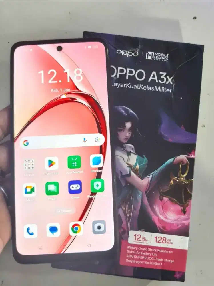 Oppo A3x Ram 6+6/128gb mulus fullset
