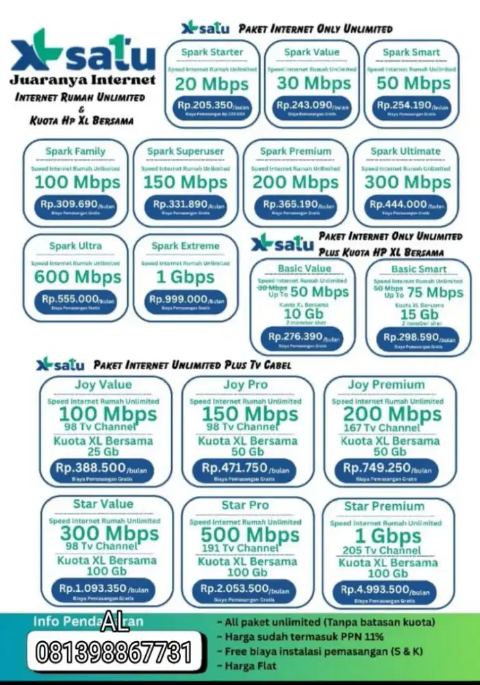 wifi cepat dan stabil XL satu