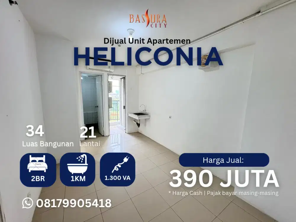Jual 2BR tower Baru apartemen Bassura City tower Heliconia call Maula