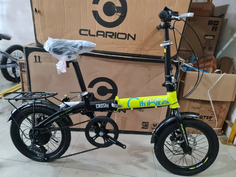 SEPEDA LIPAT 16 INCH ATLANTIS CROSBY ( GIGI 7 SPEED DAN REM CAKRAM )