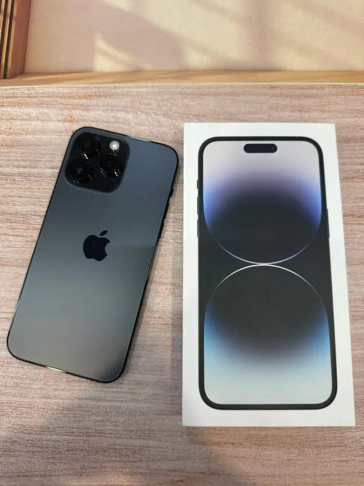 Apple iPhone 14 Pro Max 128GB Black BH 77% lengkap ori