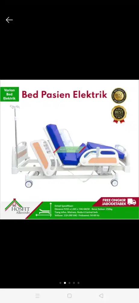 Ranjang bed pasien elektrik murah
