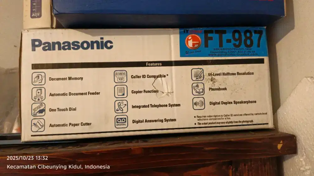 Jual Mesin Facsimile Panasonic KX-FT987CX second 2juta nego