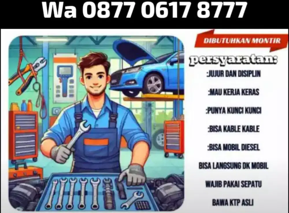Montir mobil dan kabel kabel