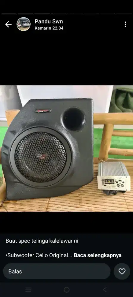Jual power dan wofer audio merkn cello satu set