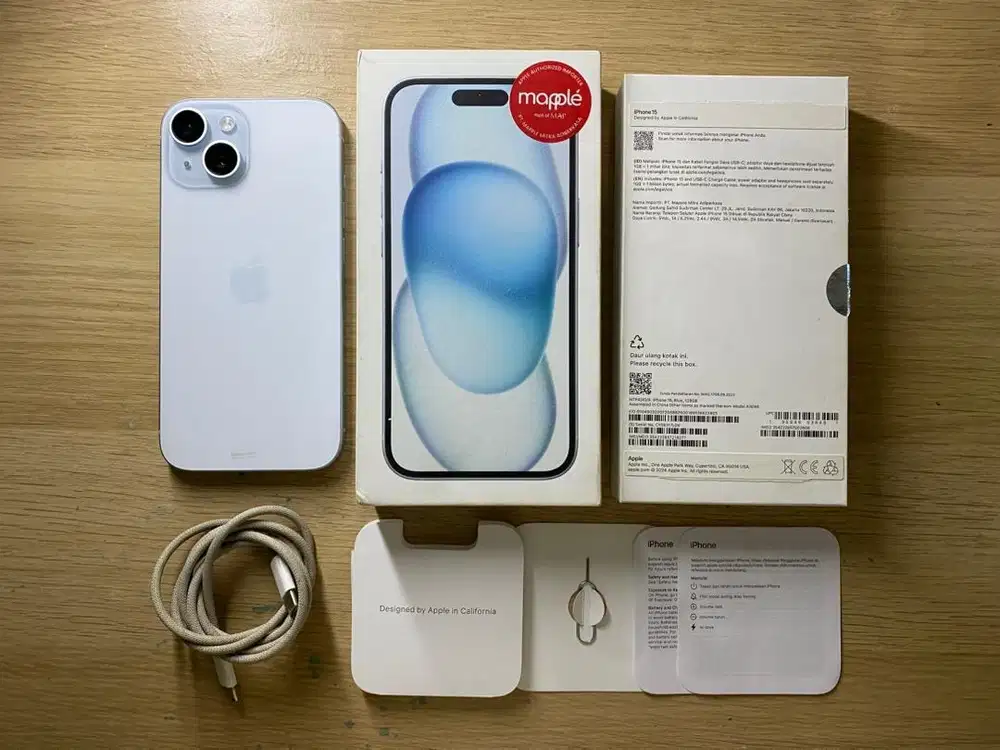 iphone 15 128gb blue resmi indonesia