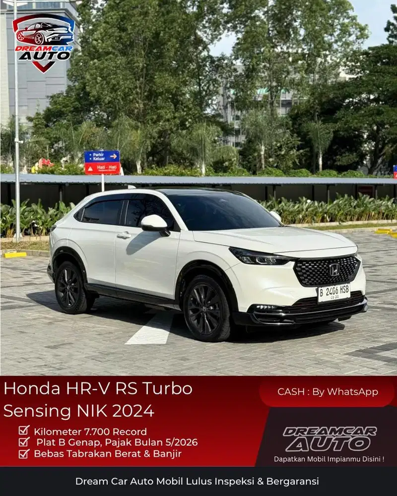 [ KM7.700 ] Honda HR-V Rs Turbo Panoramic 2024 putih HRV