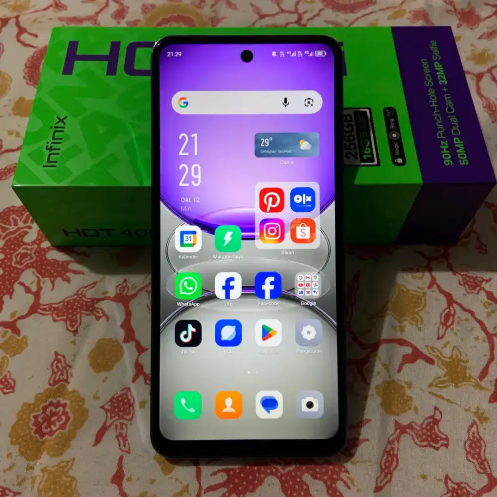 infinix hot 40i 8+8/256 fullset