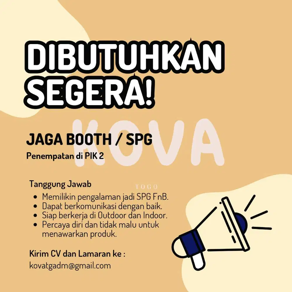 SPG FnB secepatnya untuk bazzar PIK 2