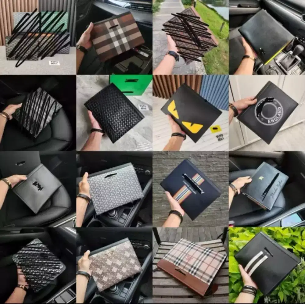 Clutch pria banyak model pouch branded burberry