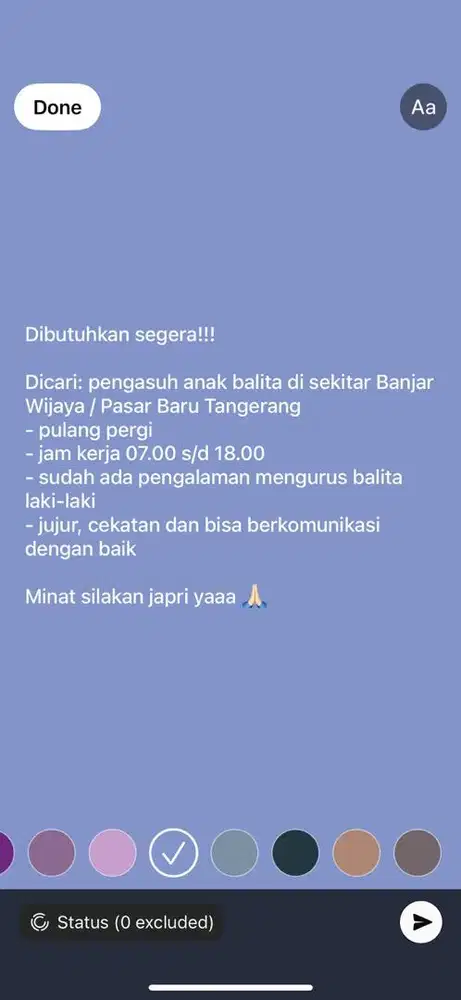 Dicari Pengasuh Balita