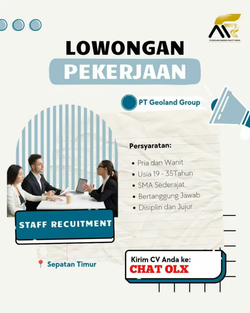 DIBUTUHKAN SEGERA STAFF RECRUITMENT