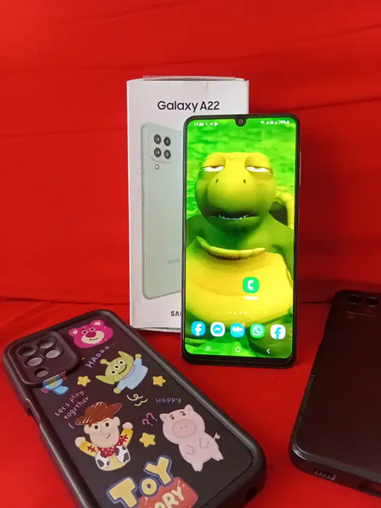 Samsung A22 ram 6gb +6/128gb lengkap mulus segel bonus