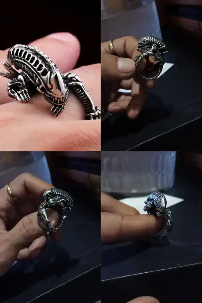 Cincin skull alien bahan titanium