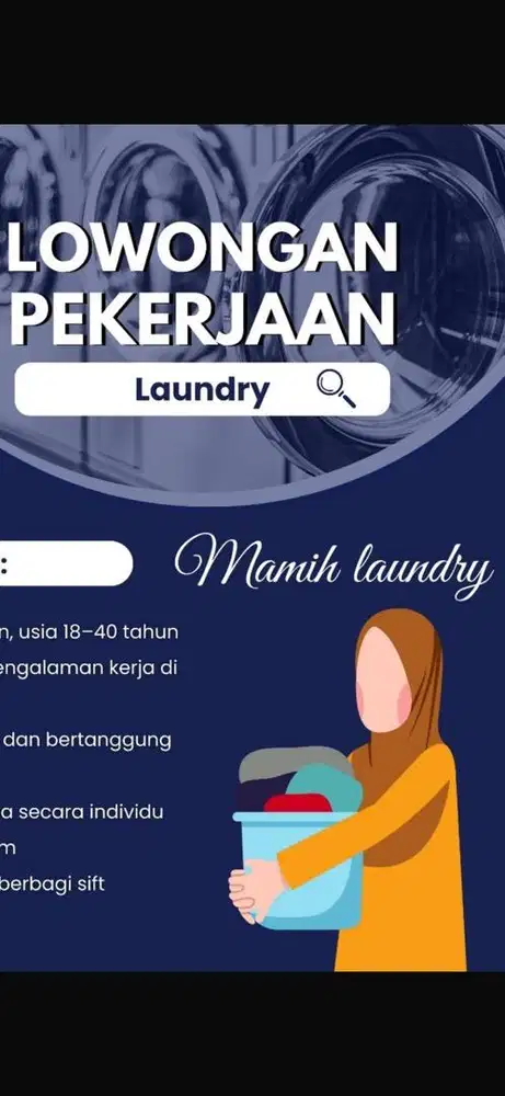Di cari segera driver pick up laundry khusus laki-laki