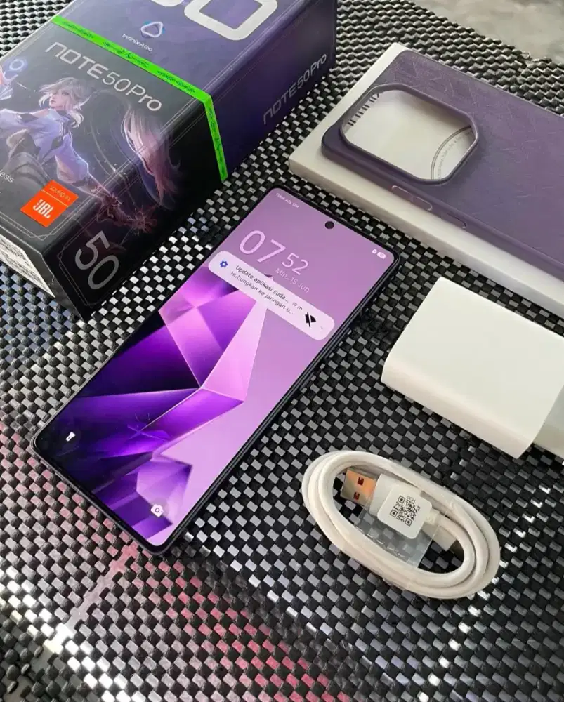 Infinix note 50pro ungu purple fullset bagus