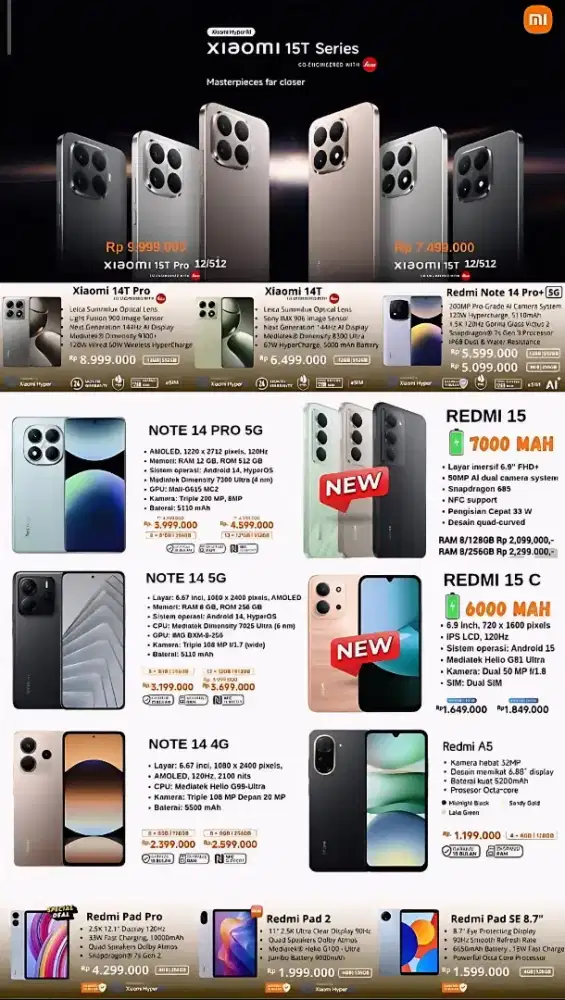 READY ALL TYPE HP REDMI DAN XIAOMI