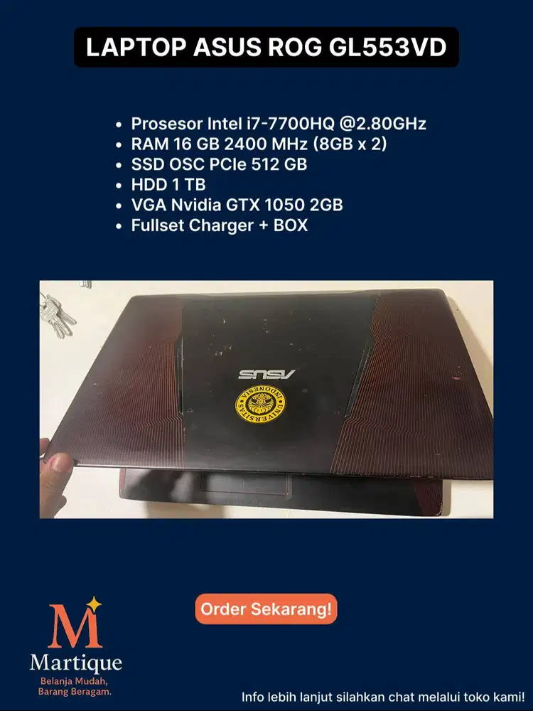LAPTOP ASUS ROG GL553VD