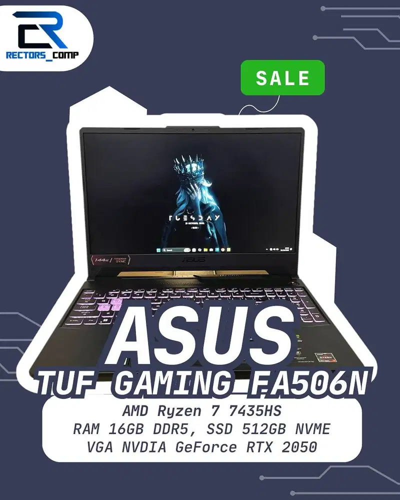 ASUS TUF FA506N - Ryzen 7 7435HS, GARANSI RESMI S/d September 2027