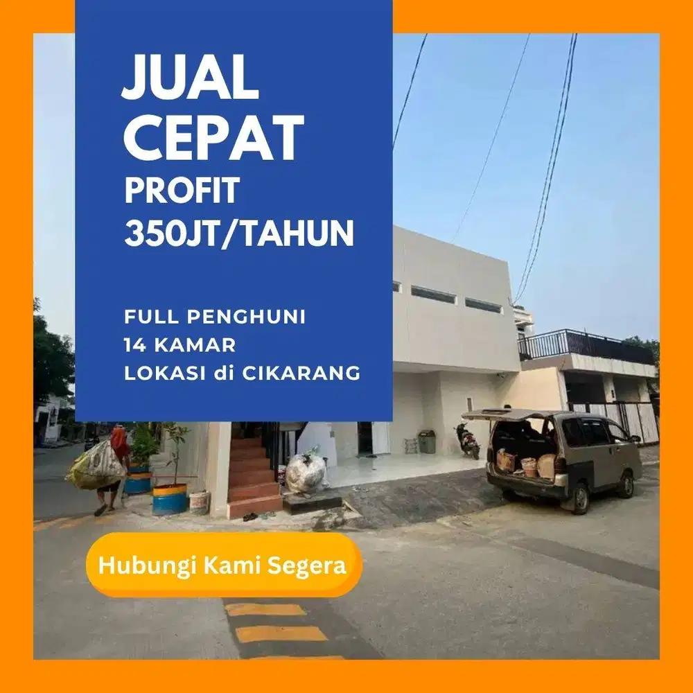 Kost Cuan Cikarang! 14 Kamar Full Isi, Untung Rp350Jt/Tahun