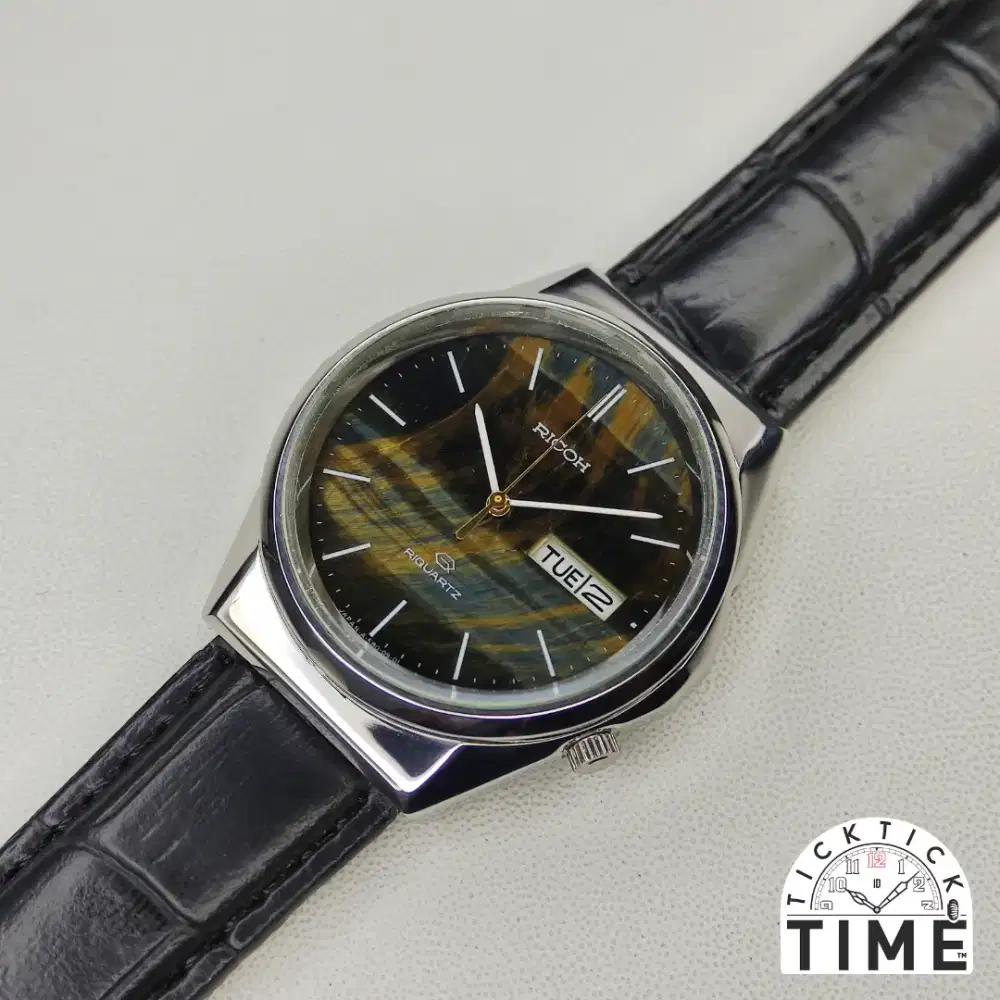 Jam Tangan Vintage Ricoh Riquartz Tiger Eye