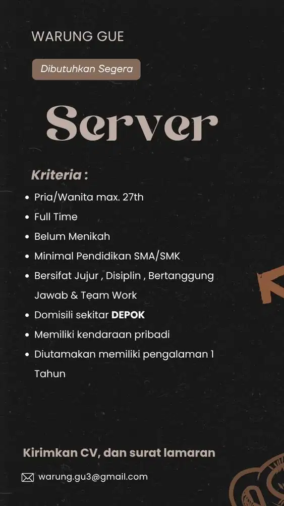 Di butuhkan Server